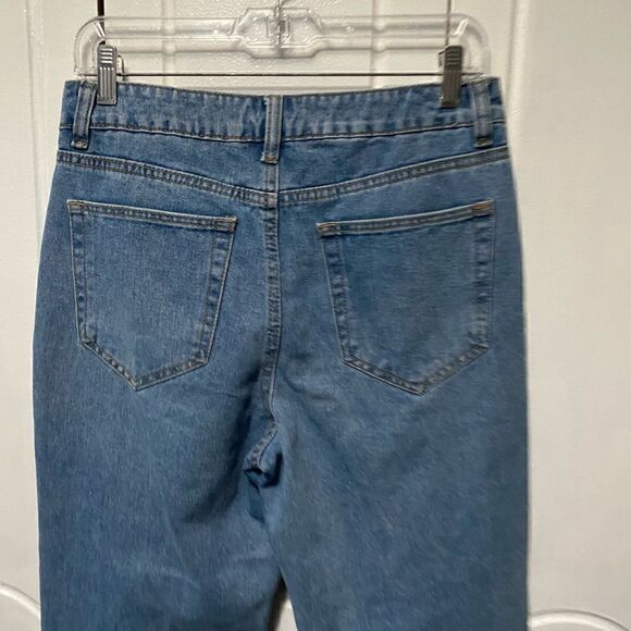 BBJ  High Waist Ripped Distressed Straight Leg Jeans Denim size 7/28 - Picture 5 of 8